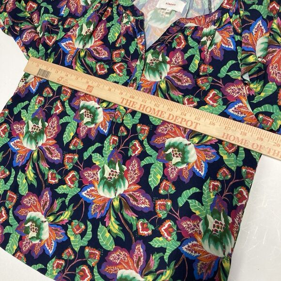 Xirena Kiarna Top Multicolor Floral Women’s XS Ruffle Puff Sleeve Button Collar - Picture 9 of 12